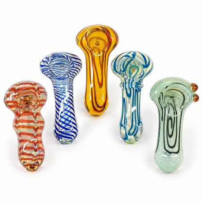 2.5-Inch Heavy Glass Hand Pipe, Assorted Designs