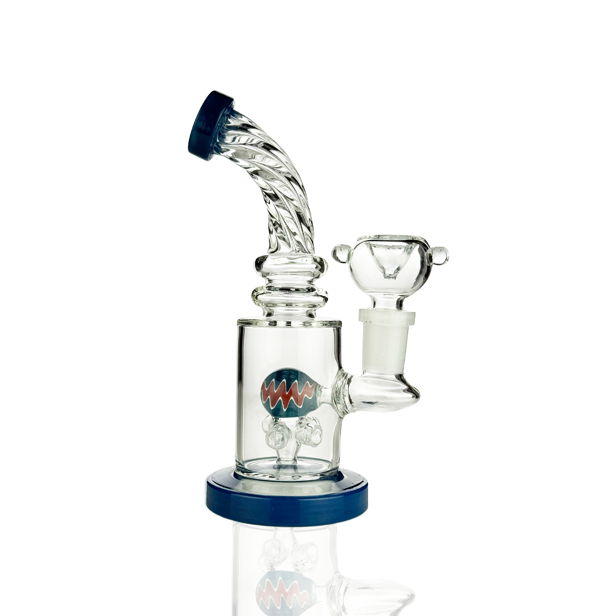 6" Sphere Water Pipe Rig with 14mm Male Bowl and Rod Color