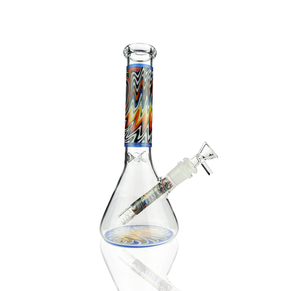 10" Wigwag Decal Beaker Bong with 14mm Male Bowl