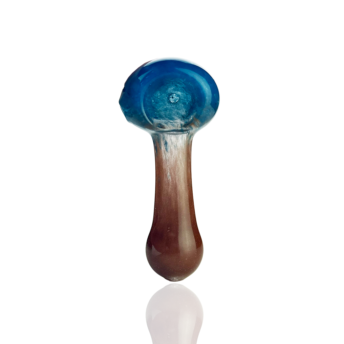 3.5" Hand Pipe Color Frit Glass Spoon