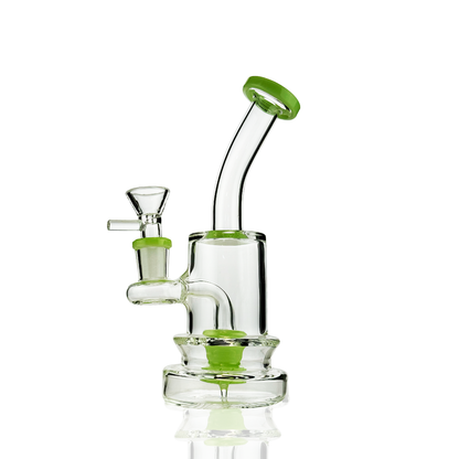 7" Water Pipe Bong Slime Color with Shower and 14mm Male Bowl