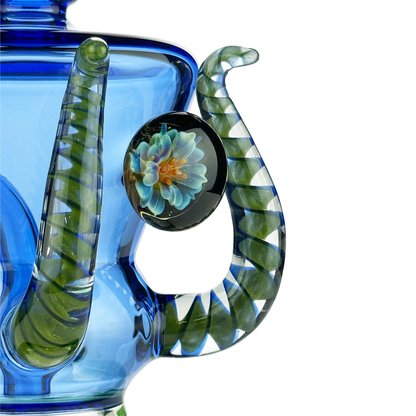 10" Double Horn Water Pipe | Locket Design | 14mm Male Bowl