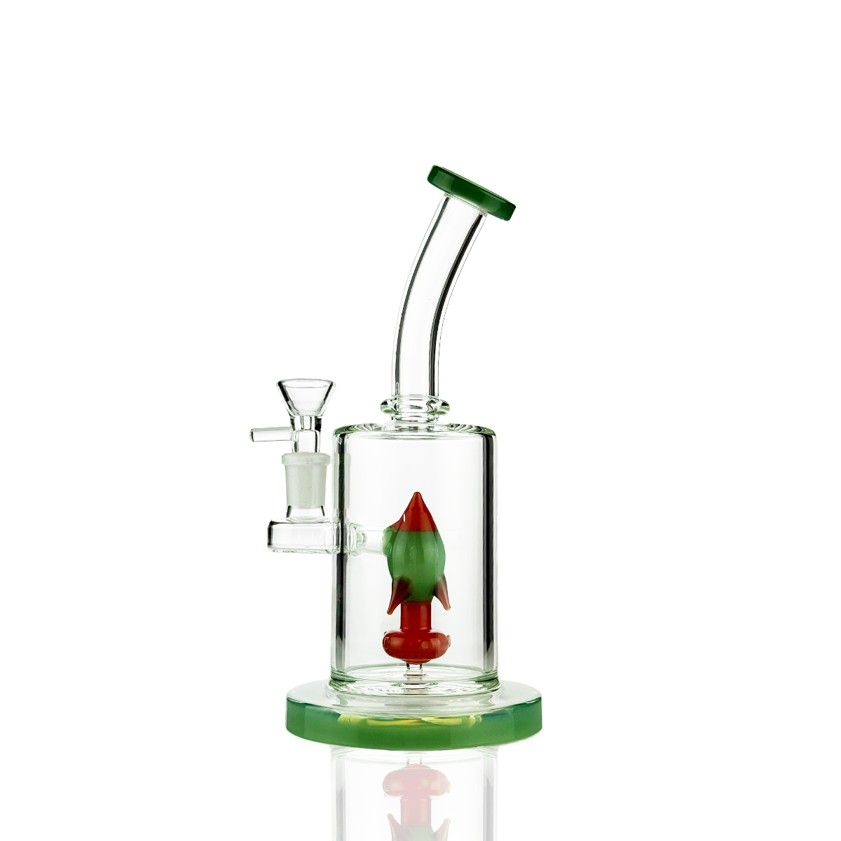 8" Water Pipe Bong with Rocket Shower 14mm Male Bowl