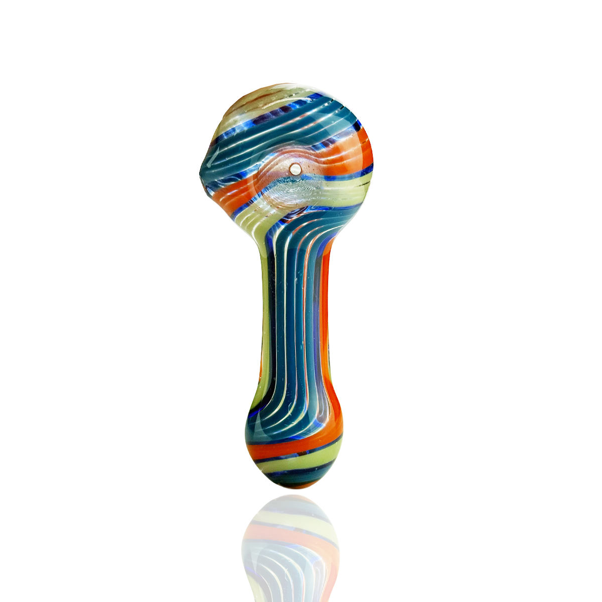 4" Color Twister Glass Spoon Hand Pipe
