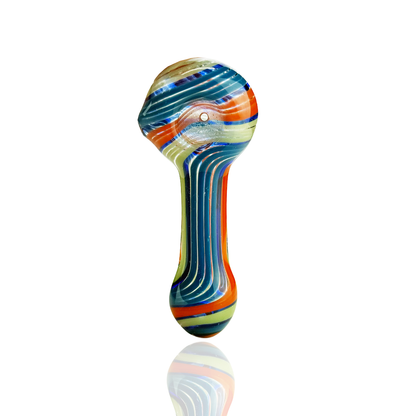 4" Color Twister Glass Spoon Hand Pipe