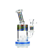 6" WigWag bong with round shower and 14mm Male with 5mm Glass