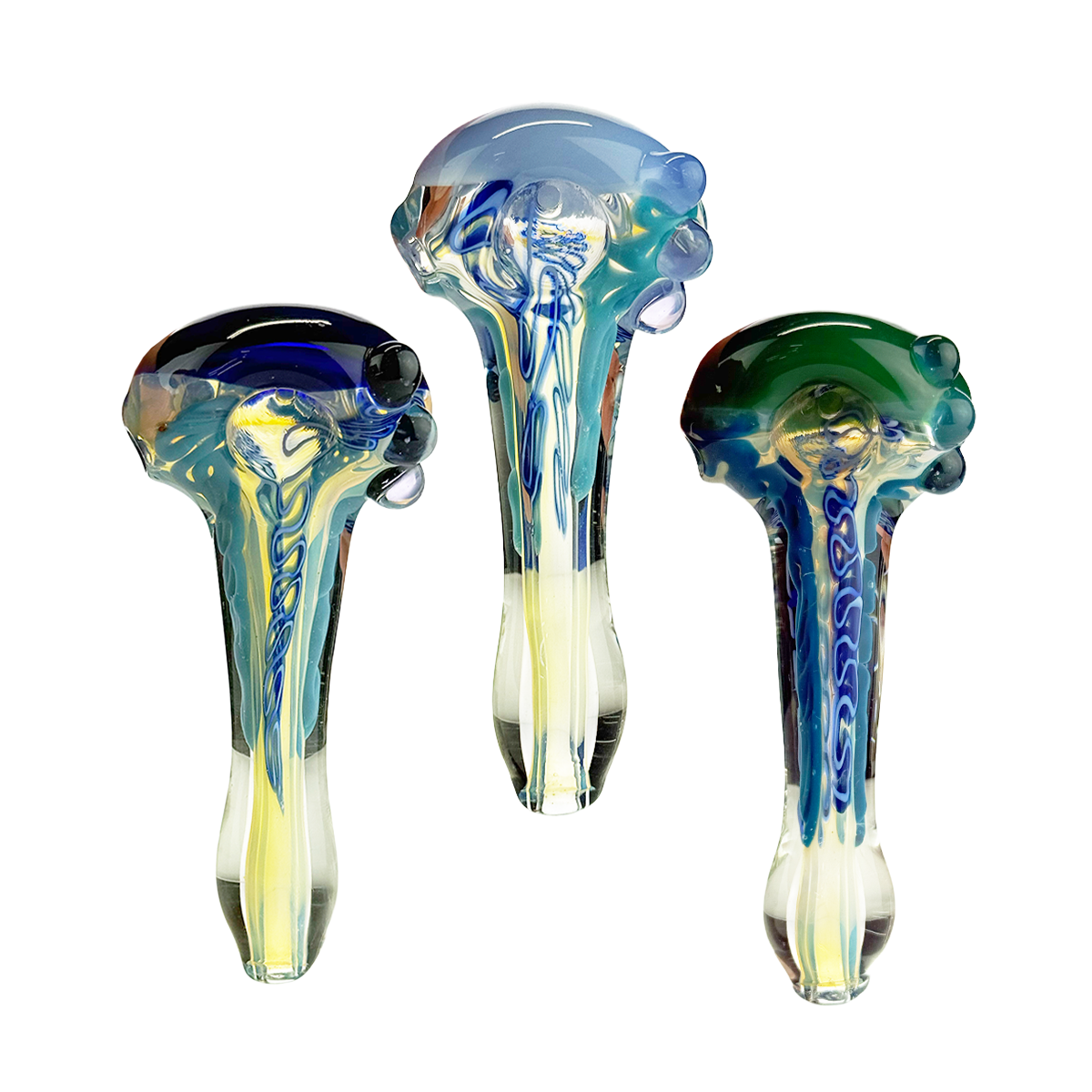 4.5" Silver Fume Glass Hand Pipe Spoon