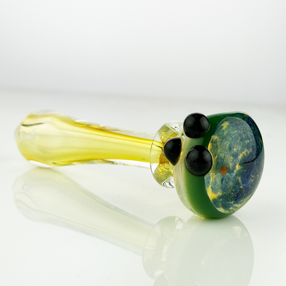 4.5" Silver Fume Glass with Black Frit Head Art