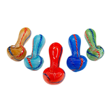 3.5" Spoon Hand Pipe Color Frit and Twisting Design
