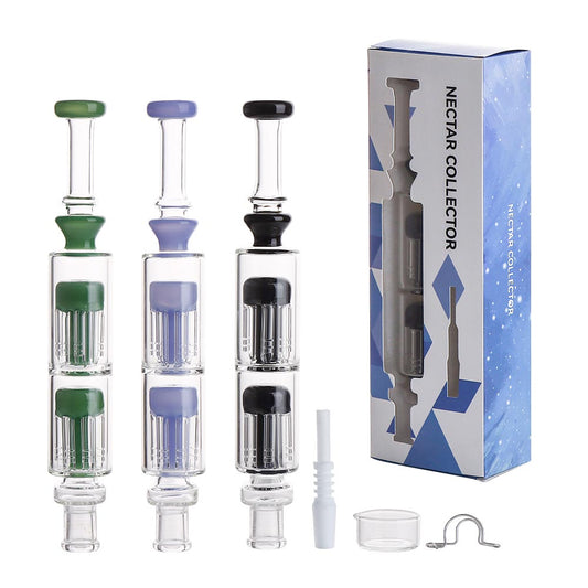 10" Nectar Collector Double Tree Percolator with 14mm Ceramic Nail