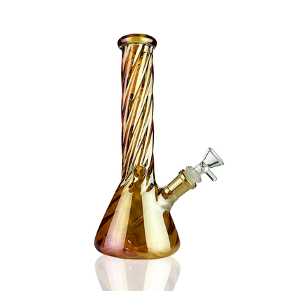10" Twisted Mouth Beaker with Electroplated with 14mm Male Bowl