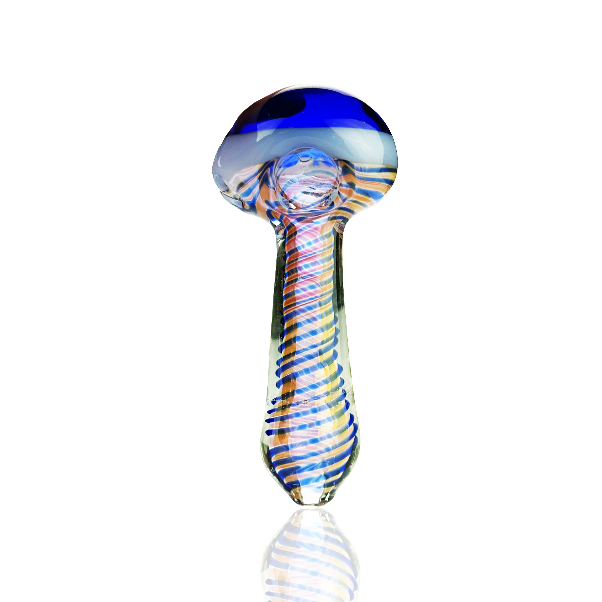 4.5" Hand Pipe Spoon Gold Fume Glass