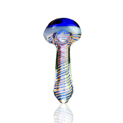 4.5" Hand Pipe Spoon Gold Fume Glass