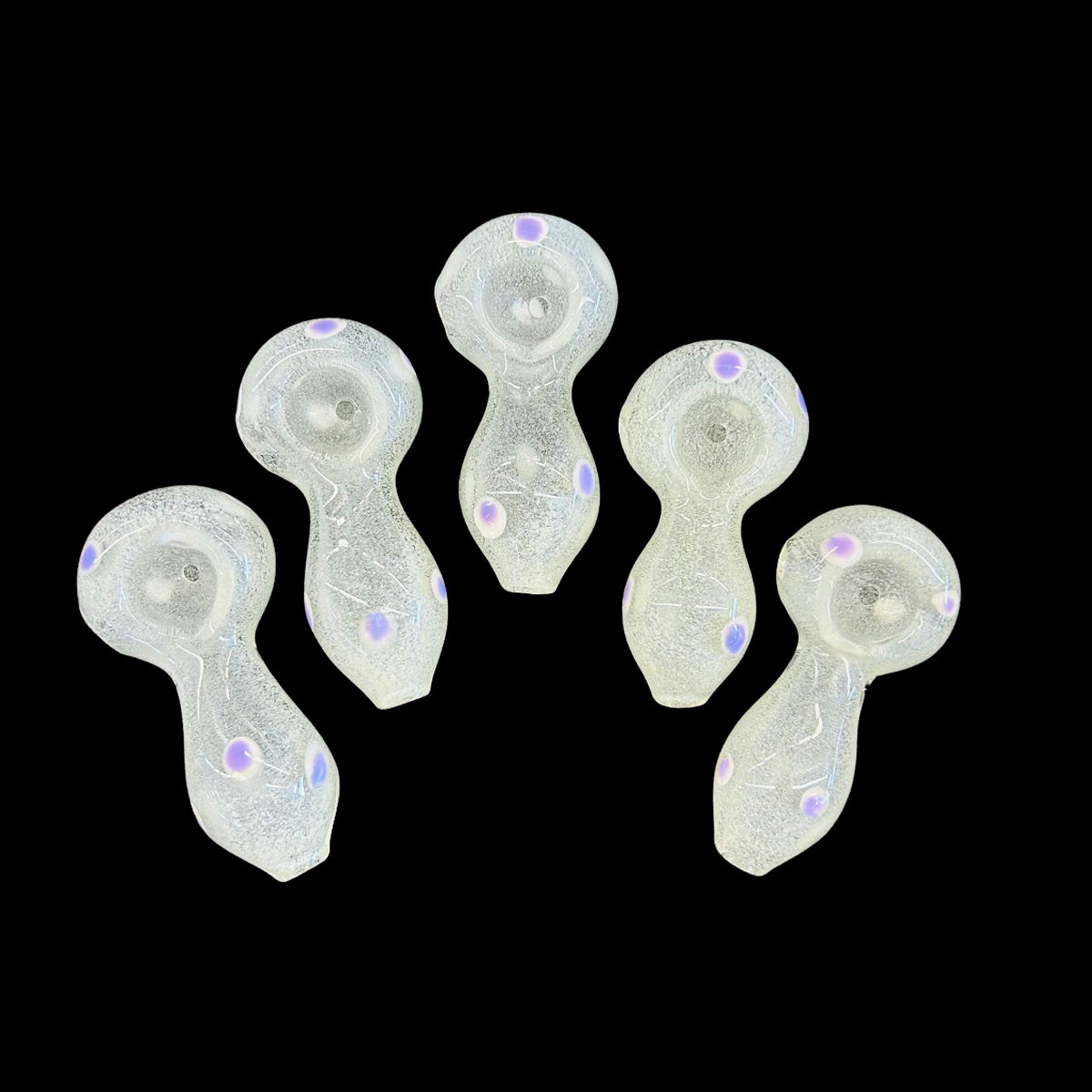3" Glow In The Dark Hand Pipe with Slime Purple Dots