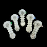 3.5" Glow in Dark Hand Pipe 3 Ring Pressed Mouth APROX 65 Grams