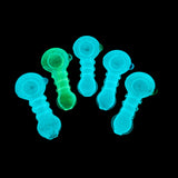 3.5" Glow in Dark Hand Pipe 3 Ring Pressed Mouth APROX 65 Grams
