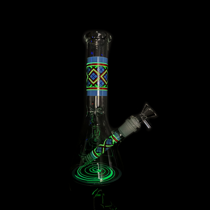 10" Glow in The Dark Beaker with 14mm Male Bowl