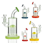 8" Tree Percolator Water Pipe | Rod Color Glass | 14mm Male Bowl