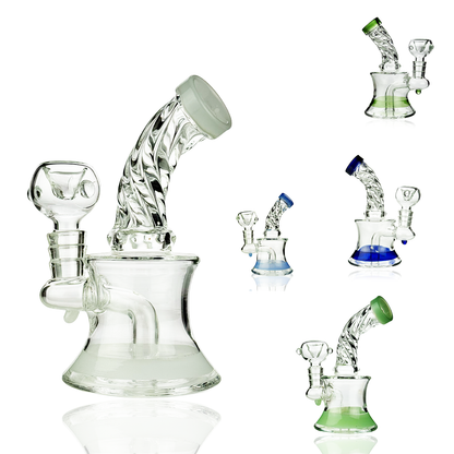 5-Inch Water Pipe Bong with Twisted Neck and 14mm Male Bowl