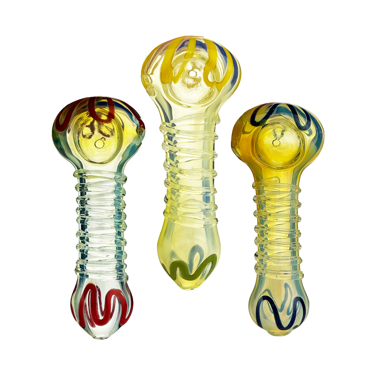 4.5" Silver Fume Glass with Spiral Glass Design