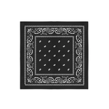 Bandana Black Color 100% Cotton (22" x 22")- Pack of 12