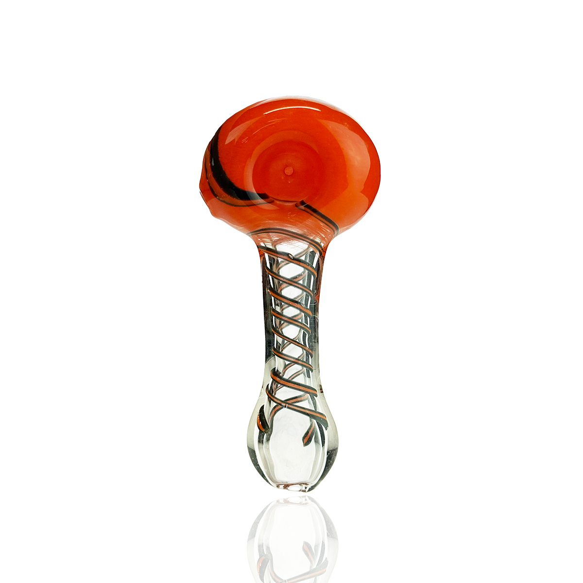 4.5" Hand Pipe Spoon with Frit Head and Swirl Art