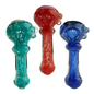 4" Color Frit Glass with Color Tube Head Hand Pipe Spoon