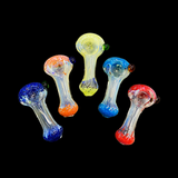 2.5" Hand Pipe Silver Fume Glass With Frit Glass Head