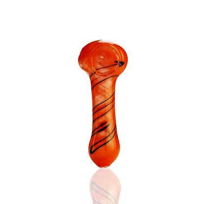 3" Frit Glass Hand Pipe Spoon Spiral Design