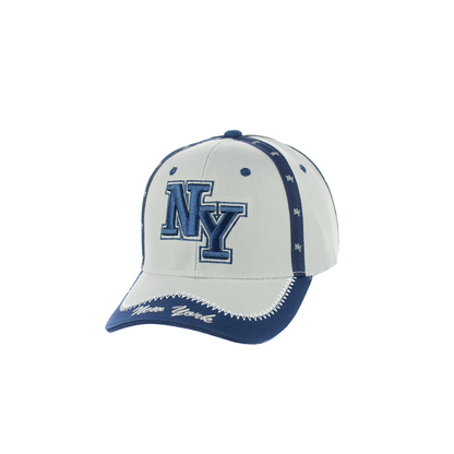 New York Baseball Embroidered Hat Velcro Back