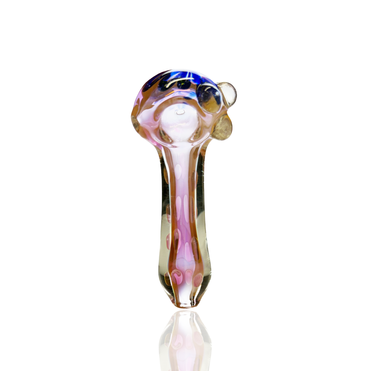 4.5" Gold Fume Glass Hand Pipe with Flower Head