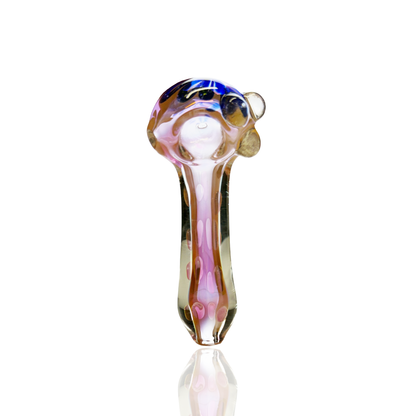 4.5" Gold Fume Glass Hand Pipe with Flower Head