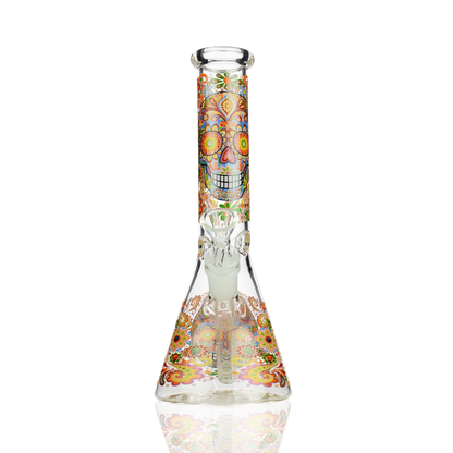 10" Day of The Dead Beaker with 14mm Male Bowls