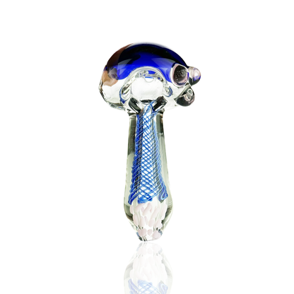 4.5" Hand Pipe Spoon Double Glass with Spiral Art