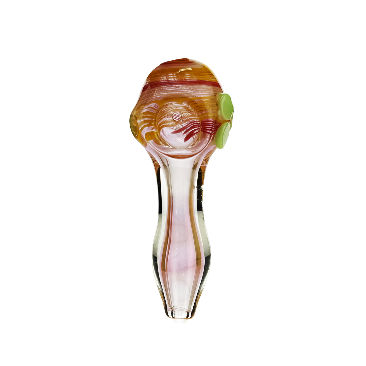 4.5" Hand Pipe Gold Fume Glass with Spiral Color