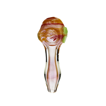 4.5" Hand Pipe Gold Fume Glass with Spiral Color