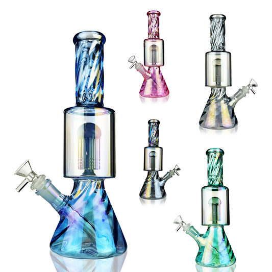 11" Tree Beaker Electroplated  with 14mm Male Bowl