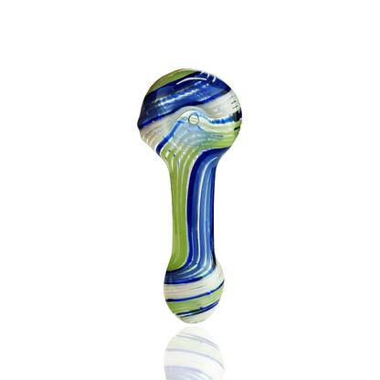 4" Color Twister Glass Spoon Hand Pipe
