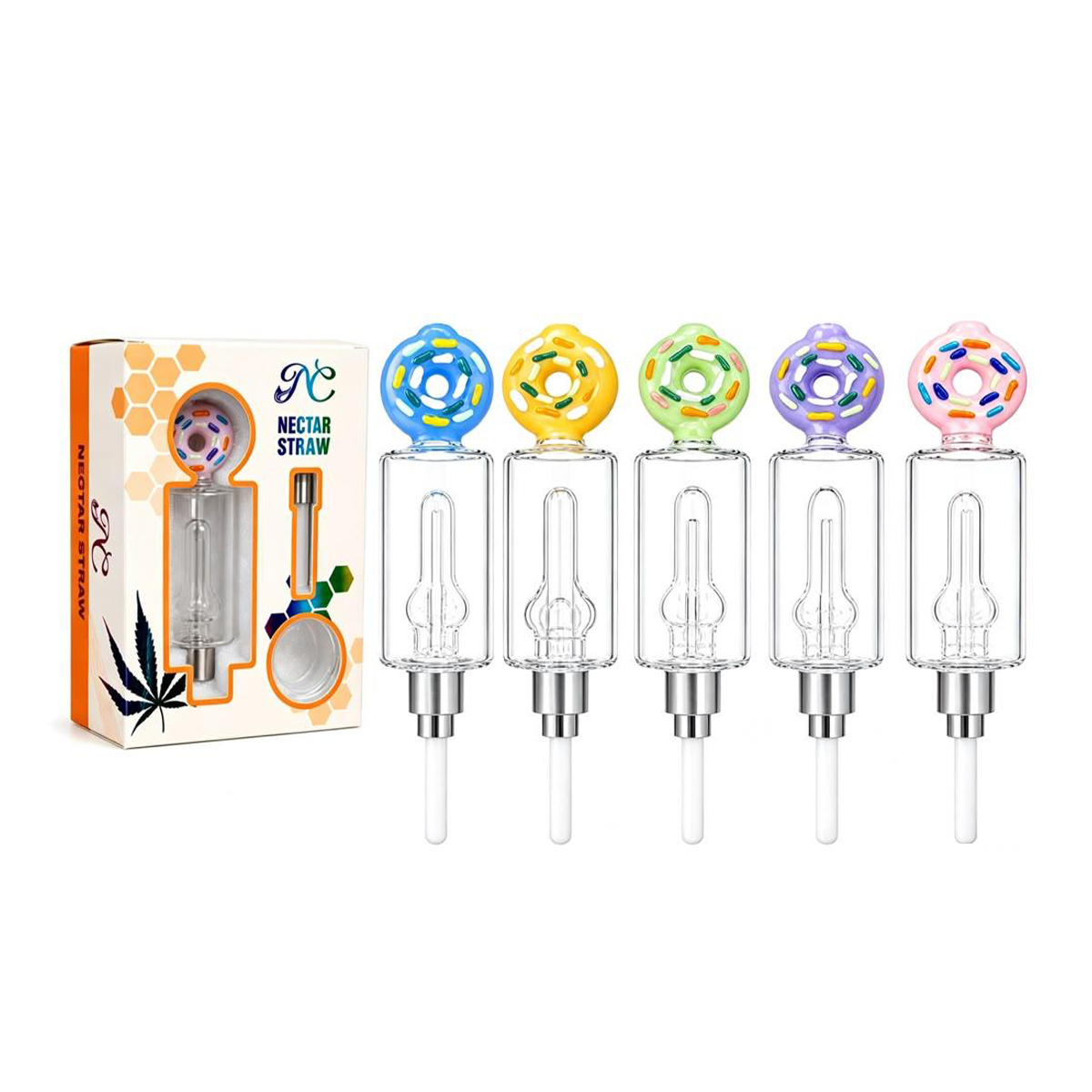 Nectar Collector Kit – 6" Donut Glass with Ceramic Nail & Reclaim Jar