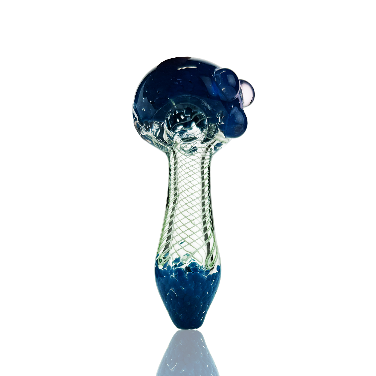 4.5" Hand Pipe Spoon Frit Color with Spiral Art