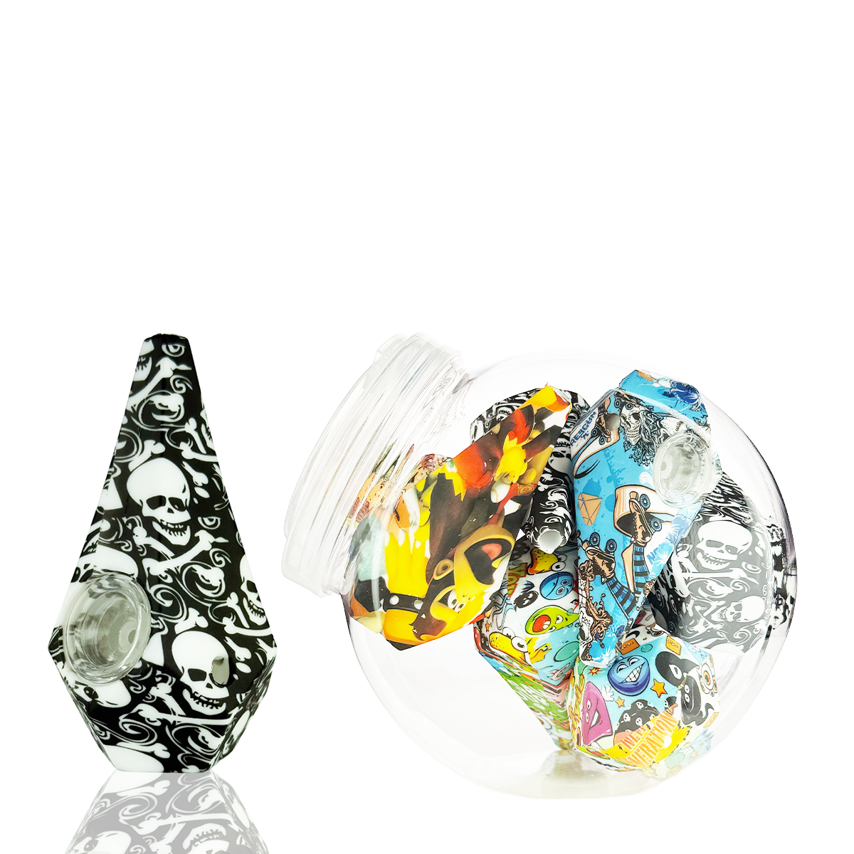 5" Silicone Hand Pipe Cone Style with Prints