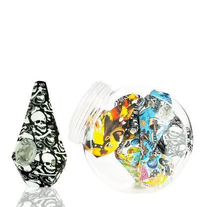 5" Silicone Hand Pipe Cone Style with Prints