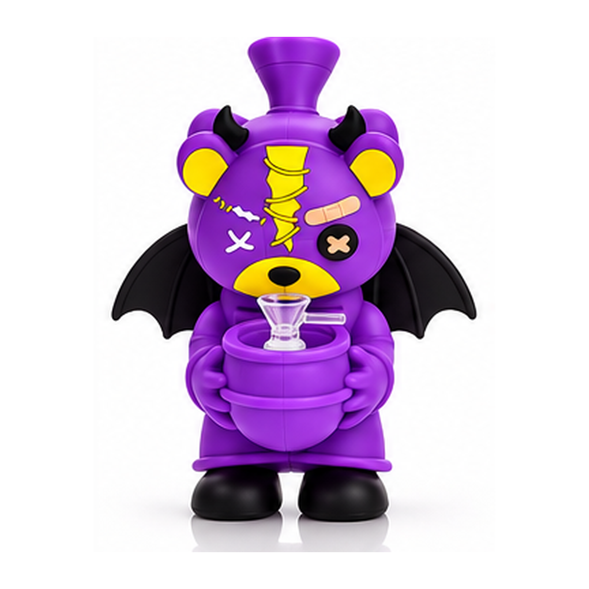 5-Inch Silicone Bear-Bat Water Pipe with 14mm Male Bowl
