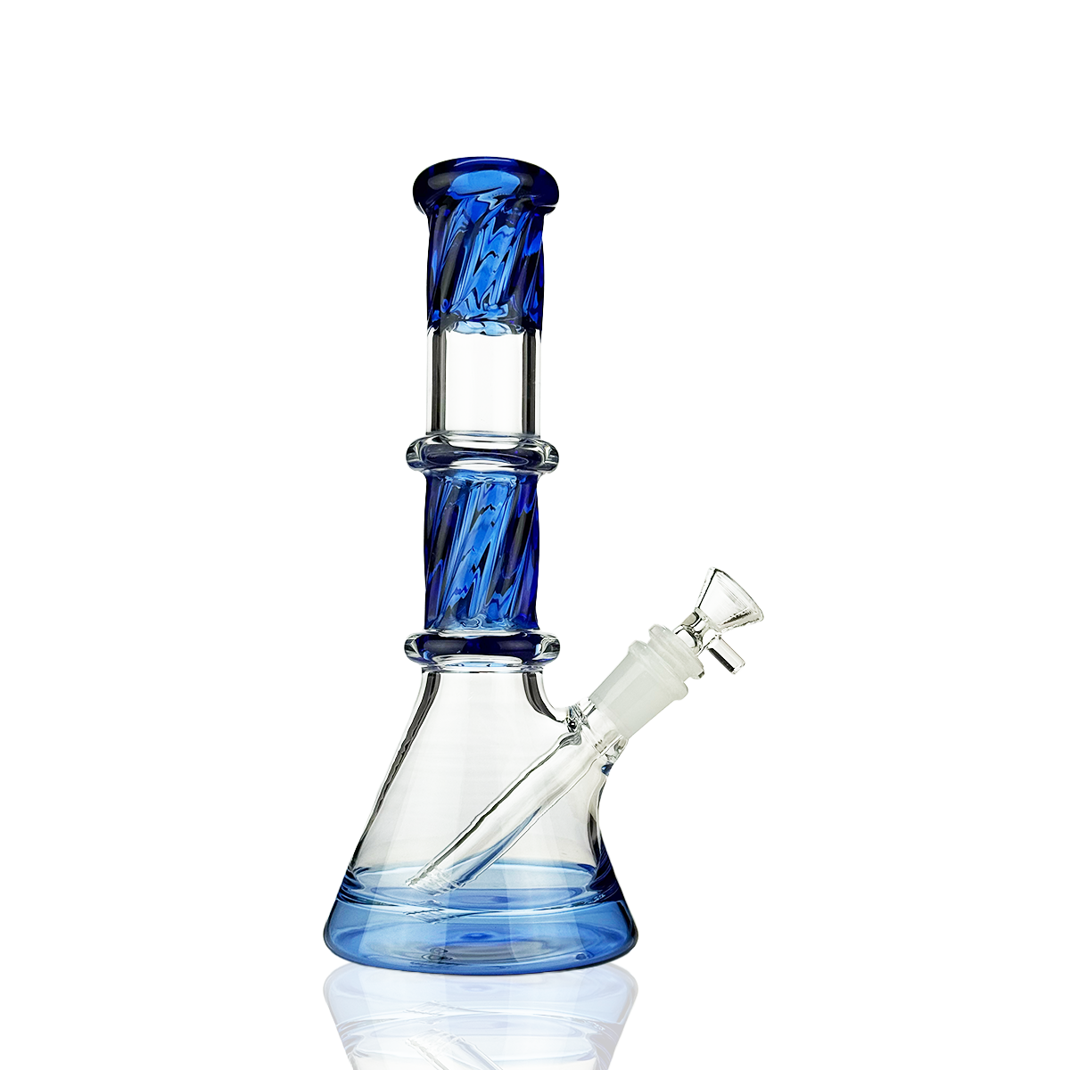 10-Inch Twisted Beaker Bong with 14mm Male Bowl