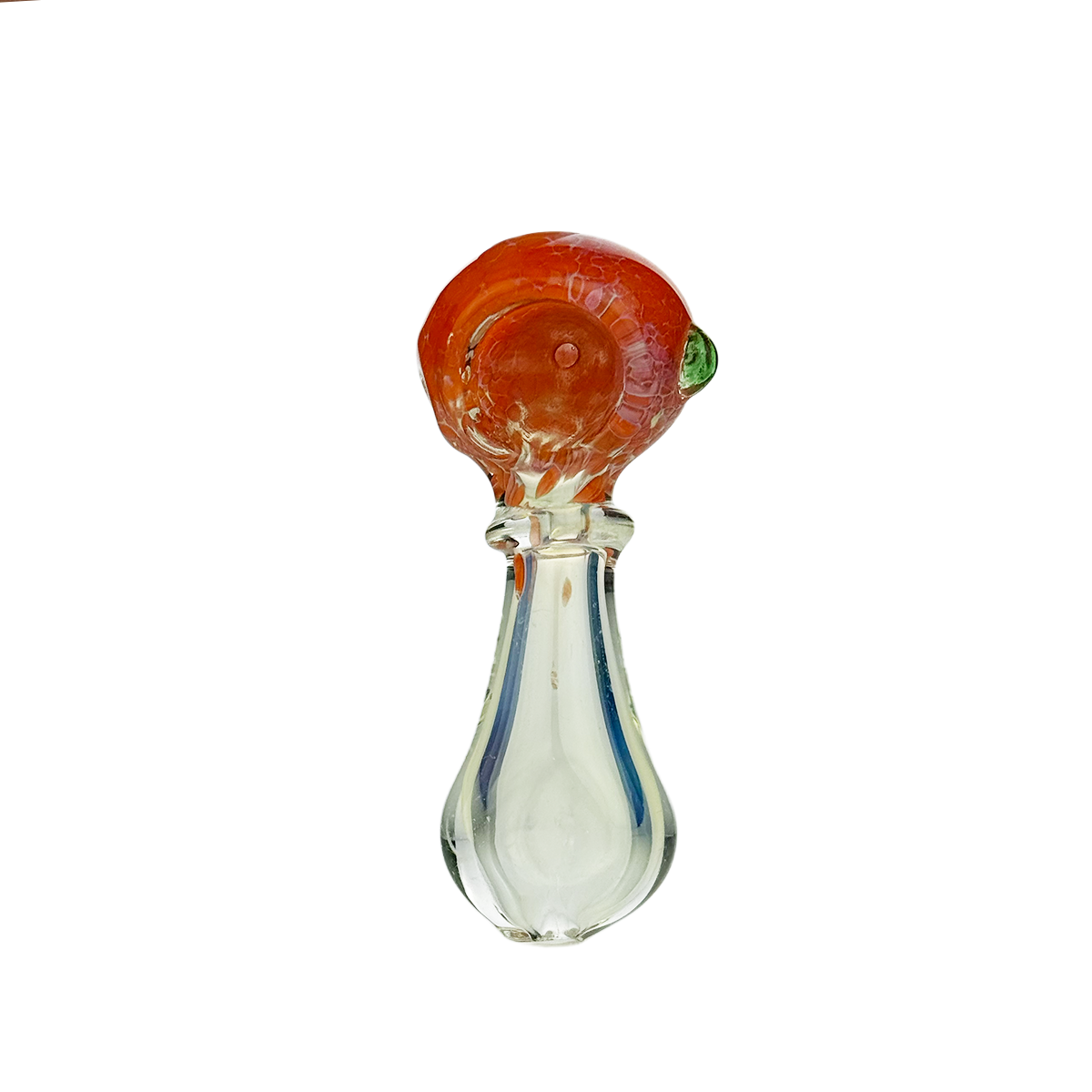 2.5" Silver Fume Double Glass Hand Pipe Spoon