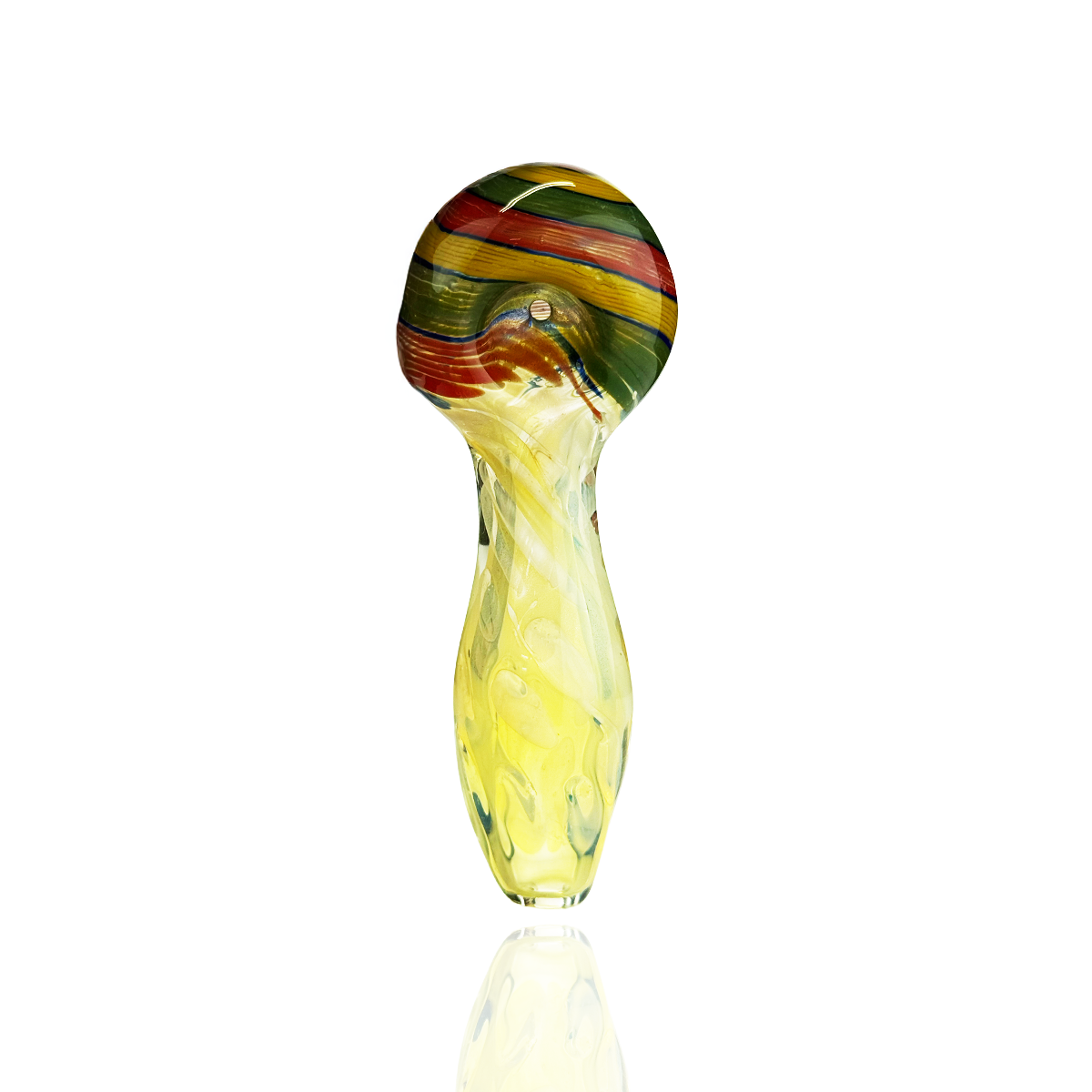 4.5" Hand Pipe Silver Fume Spiral Color Head