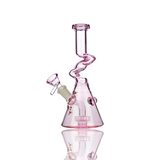 8" Happy Fumes Pink Zong Water Pipe with 14mm Male Bowl