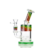 6" WigWag bong with round shower and 14mm Male with 5mm Glass