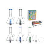 8" Beaker Style Nectar Collector with Perc and Ceramic Screw On Nail