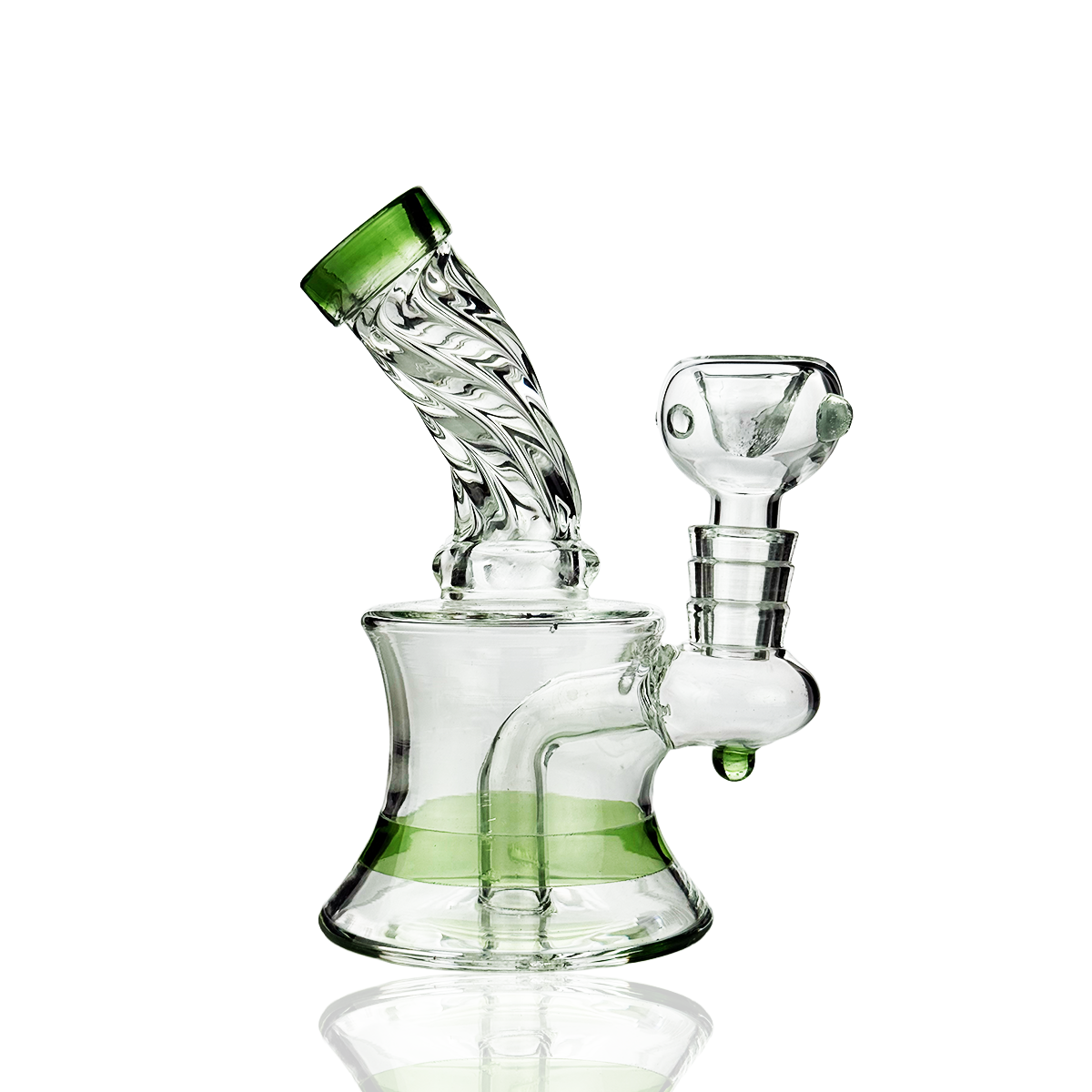 5-Inch Water Pipe Bong with Twisted Neck and 14mm Male Bowl